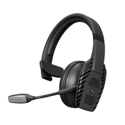 Trucker Bluetooth Headset, Single-Ear Headphone for PC,Call Centre - color: Black