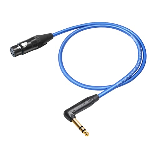 3Feet 2 Pack Balanced XLR Female to Right Angle 1/4 TRS Mixer Cable,6N OFC+Silver Plated HI-END Audio Cable,Right Angle 6.35mm to 3pin XLR Female Audio Cable - size: 3Feet（2Pack）, style: 90° TRS To XLR F