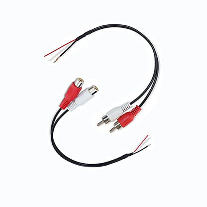 2 Pack 6inch RCA Female to Speaker Wire, RCA Female Plug Adapter Connector to Bare Wire Open End Audio Cable for Amplifier Audio Video Receiver Speakers