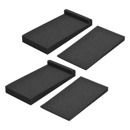 LiebeWH Acoustic Isolation Foam Shockproof High Density Speaker Pads, Black Sloped Monitor Pads for Stable Sound Output, 27x10cm for Home and Professional Studios (27 X 14cm) - size: 27 X 14cm