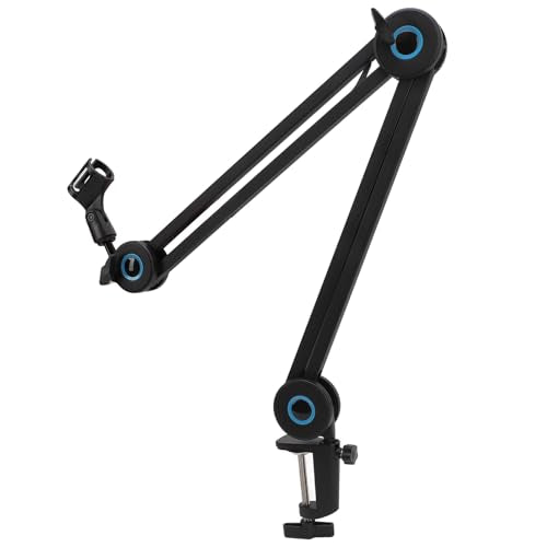 Microphone Arrow Arm, Heavy Duty Adjustable Desktop Recording Stand, Heavy Duty Aluminum Alloy Construction with Cable Management
