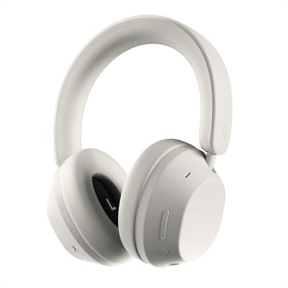 Clemm Ambience Over-Ear Headphones, Active Noise Canceling & Transparency Mode, 65H Playtime, Bluetooth, 40mm Drivers, Built-in Mic, Memory Foam Earcups, Aux Cable Included, Ivory - color: Ivory