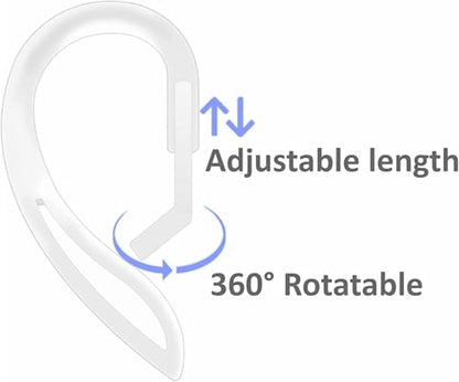 ALXCD Ear Hooks Compatible with AirPods Pro 3 2025 NEW, 1 Pair Adjustable Soft Earhook, 2 Pairs Silicon Ear Tips Hook, 1 Pair Silicon Ear Hook, Compatible with AirPods Pro 3 112 White - color: White
