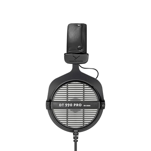 beyerdynamic DT 990 PRO Studio Headphones (80 Ohm, Gray) | Open Back, Over Ear, Wired Professional Audiophile, Gaming, Podcast, Mixing, Limited Edition Gray Velour Ear Pads - color: Gray, size: 80 OHM
