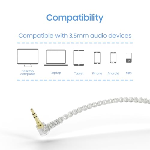 BASN IEM Earphone Cable,1.5m Wired Detachable MMCX Connector in Ear Monitor Cable for BASN Bsinger, Bmaster, MMCX Series (SC100-MMCX-White) - color: SC White