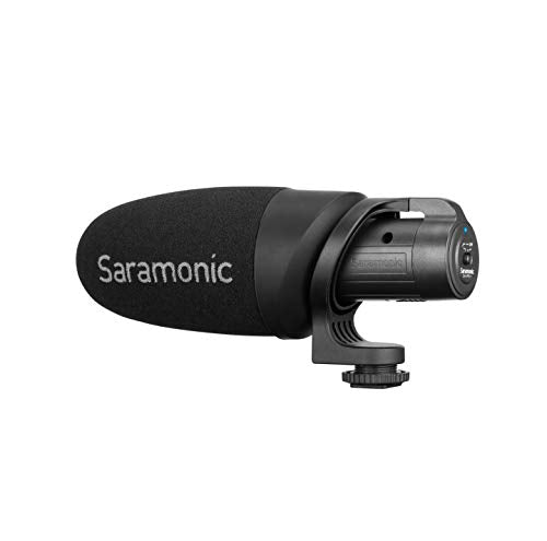 Saramonic CamMic+ | AA-Powered Shotgun Mic for DSLR, Mirrorless, Video Cams, Smartphones & Tablets | Shockmount, TRS Cable, The output cable of the, Video Cams, Windscreen for Protection from Weather and Dust, Mirrorless