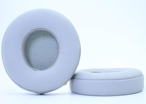 Headphone Replacement Ear Pad Cover Compatible with Beats by Dre Solo3 Solo2 Wired Wireless Headphones Protein Leather Memory Foam Headphone Cushion Ear Muffs-Grey - color: grey