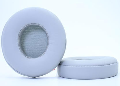 Headphone Replacement Ear Pad Cover Compatible with Beats by Dre Solo3 Solo2 Wired Wireless Headphones Protein Leather Memory Foam Headphone Cushion Ear Muffs-Grey - color: grey