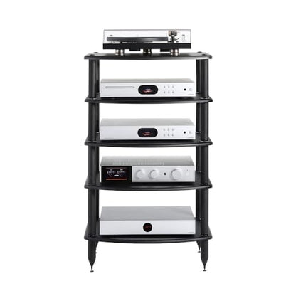 Pangea Audio Vulcan Five Shelf Audio Rack, Media Stand, and Components Cabinet 5 Shelf Black - color: 5 Shelf Black