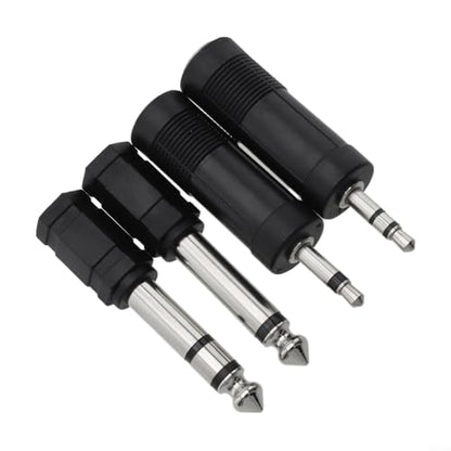 4PCS 3.5mm Female to 6.35mm Male Headphone Adapter Converter, Gold Plated Audio Jack for Guitar Microphone Studio Recording, Black