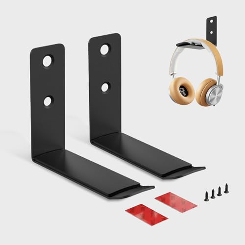 Heavyrain 2PCS Under Desk Headphone Hanger | Storage Hook Metal Desk Edge Hook Hanger with Clamp-On Design (Small) - size: Small