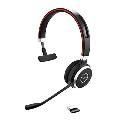 Jabra Evolve 65 SE Stereo Wireless Headset - Bluetooth Headset with Noise-Cancelling Microphone, Long-Lasting Battery, and Charging Stand - MS Teams Certified, Works with All Other Platforms - Black - size: MS Teams, style: Stereo with Stand