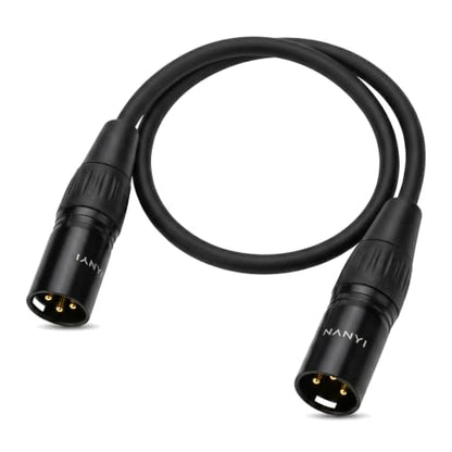 NANYI XLR Male to Male Microphone Cable, 3-Pin Patch Cord, 1.6ft - size: XLR Male To Male-1.6FT