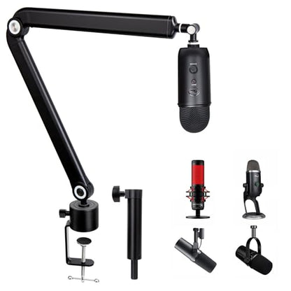 SUNMON Boom Arm for Blue Yeti, Microphone Stand with Extension Tube | Mic Arm Universal Heavy-Duty, Height-Adjustable - color: 𝙈𝙞𝙘𝙧𝙤𝙥𝙝𝙤𝙣𝙚 𝘽𝙤𝙤𝙢 𝘼𝙧𝙢