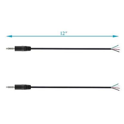 Fancasee 2-Pack 3.5mm 1/8" to Speaker Wire TRRS Stereo Male Plug to Bare Wire Pigtail 3.5mm Jack Connector Adapter Repair Audio Cable for Microphone Headphone Headset Earphone Speaker
