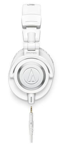 Audio-Technica ATH-M50x Professional Monitor Headphones - White Bundle with Case, Stand, and Austin Bazaar Polishing Cloth - color: White, style: M50X