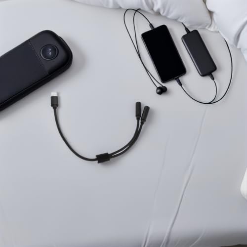 PC Headset Splitter Adapter with Sound and Plug and Play Features, Dual Headphone Microphone Splitter Cable in Black Plastic and Metal for Office and Travel Use