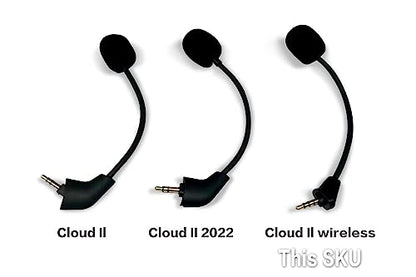 Replacement Game Mic for HyperX Cloud II-Wireless Gaming Headset on PC PS4 PS5 Nintendo Switch, 3.5mm Detachable Boom Microphone