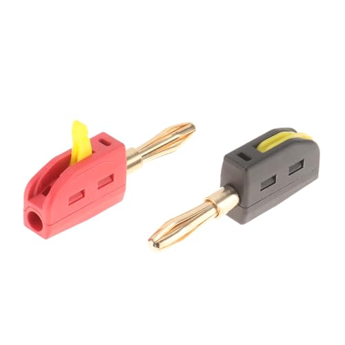 10PCS 4mm Banana Plug, 32A 250V Insulated Gold Plated Speaker Wire Banana Plugs Connectors, Banana Socke for Speaker Wire, Home Theater, Amplifiers and Sound Systems, 12-24AWG, Quick Connect