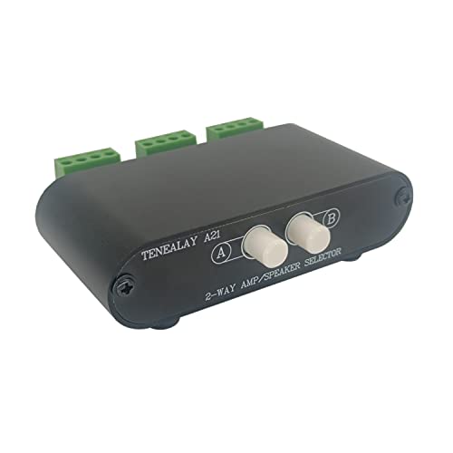 2-Way Stereo Amplifier Speaker Selector, AB Speaker Switch 2 Zone Distribution, Amp Switcher Box, SPK Controller A21 - color: 2 WAY AMP Switcher A21