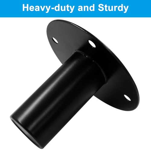 Hordion 2 pcs Speaker Stand Top Bracket, 107 * 85mm/4.25 * 3.3 Inch | Metal Speaker Mounts Hat, Black Studio Speaker Mount for Stand Pole