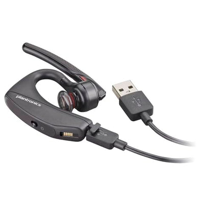 Poly Voyager 5200 UC Bluetooth Headset 7K2F3AA Bundle with Goby Labs Cleaner, Fiber Cloth, Ear Tips, Case, Cable | For Calls, Meetings & Communication | Includes Case + Cleaner + Microfiber Cloth + Charging Cable (7K2F3AA)