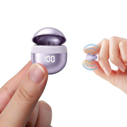 Yihou Invisible Small Mini Sleep Earbuds Purple Headphones Wireless Bluetooth Comfortable Tiny Sleeping Smallest Low Profile Micro Discreet Hidden Kids Earbuds Ear Buds for Small Ear Canals Women Work - color: Purple