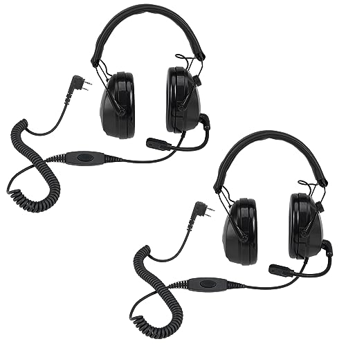 Retevis EHK012 Two Way Radio Headset with Mic, Noise Reduction, 2 Pack | Volume Adjust,for RT22 RT21 RT68 H777,Compatible with Baofeng BF-888S/BF-F8HP/AR-5RM,Pxton PX-777S,Walkie Talkie Headphone