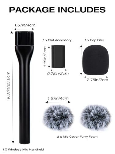 SUNMON Wireless Microphone Magnetic Holder Compatible with DJI Mic 3 (Mini/1/2), Interview Holder for Rode Wireless Micro/GO 2/ME/Pro (1 Universal Foam Cover, 2 Furry Windscreen Only for DJI Mic 3) - size: DJI Mic 3 Holder with 3 Mic Cover