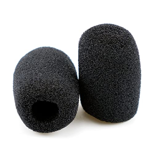 30 Pack Lapel Microphone Windscreen Headset Mic Foam Cover Pads Mini Size Protector Cover for Small Lapel and Headset Microphones, Black