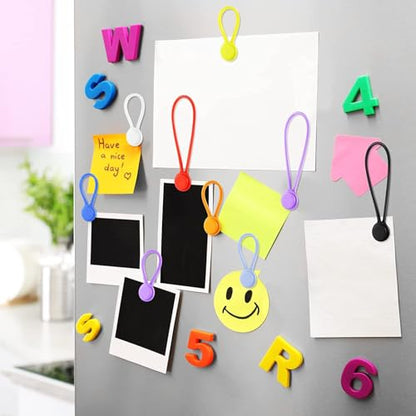 Reusable Silicone Magnetic Cable Ties, Multicolored, 20-Pack（Long & Short）