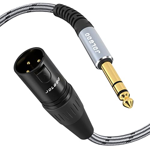 JOLGOO 1/4 Inch TRS to XLR Cable - 3.3 Feet Balanced 6.35mm TRS Plug to 3-pin XLR Male Microphone Cable - size: 3.3 Feet, style: 1/4 TRS Male to XLR Male