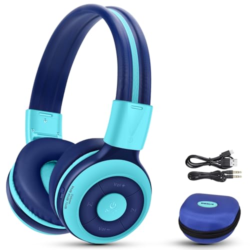 SIMOLIO Kids Bluetooth Headphones with Share Port, HD Mic for Toddler Boys - color: Mint