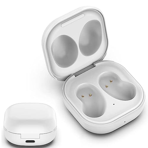 Replacement Earbuds Charging Case Fast USB-C Charging for Samsung Buds Live SM-R180, White with LED Indicator, 600mAh Portable Charger