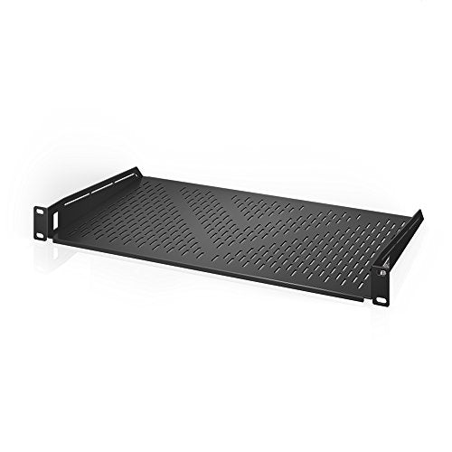 AC Infinity Vented Cantilever 1U Universal Rack Shelf, 10" Deep | Designed for 19” Equipment Racks. Heavy-Duty 2.4mm Cold Rolled Steel, 60lbs Capacity - size: 1RU 10" Deep