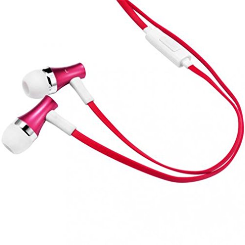 Premium Sound Red Earbuds Handsfree Earphones Mic Dual Metal Headphones Headset in-Ear Wired [3.5mm] for Amazon Fire HD 10, 8, Kindle DX, Fire, HD 6, 7, 8.9, HDX 7, 8.9