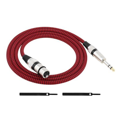 1/4 TRS Male to 3Pin XLR Female Microphone Cable, 4.92ft 6.35mm TRS to XLR Female Braid Quarter inch Balanced Cable for Mixer Microphone Active Speakers (4.92 ft)