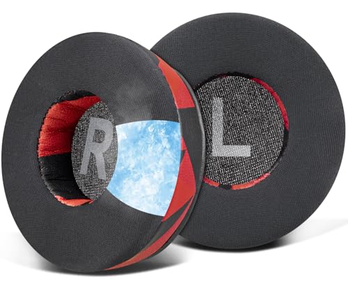 SOULWIT Cooling Gel Earpads Replacement for Logitech H390/H391/H600/H609/H760 Headphones, Ear Pads Cushions with Noise Isolation Foam, Added Thickness - Red Storm - color: Red Storm