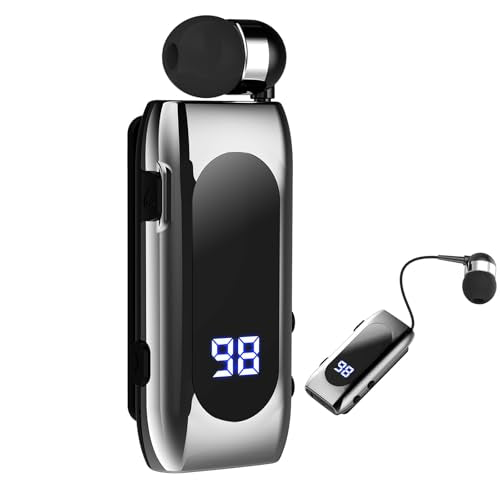 Wireless Headset Wireless Headphones Handsfree Call Wireless Earpiece Noise Cancellation Earbud Earphones Mic Compatible with Cell Phones Car Driver Trucker Business Office (Silver) - color: Silver