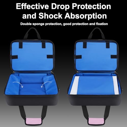 GDNasist Carrying Case Compatible with PS5/PS5 Pro/PS5 Slim, Pink | Travel Thickened Protective Bag Compatible with Playstation 5 Console, Headset, PS5 Controller, Game Discs and Accessories - color: Pink