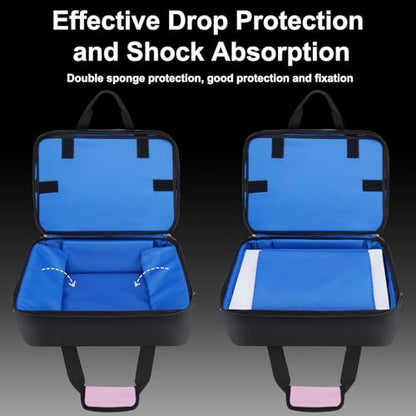 GDNasist Carrying Case Compatible with PS5/PS5 Pro/PS5 Slim, Pink | Travel Thickened Protective Bag Compatible with Playstation 5 Console, Headset, PS5 Controller, Game Discs and Accessories - color: Pink
