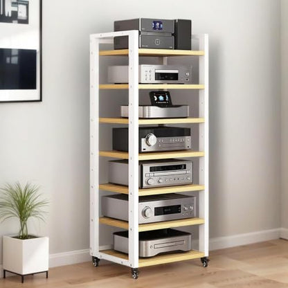 7-Tier Heavy Duty Audio Component Rack, Stereo Rack AV Media Stand Cabinet - color: A