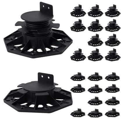 24Pack Adjustable Plastic Pedestal Paver,Floor Slate Support Floor Lift,Deck Support Floor Raising (Unilateral keel Slot) - size: Unilateral keel slot
