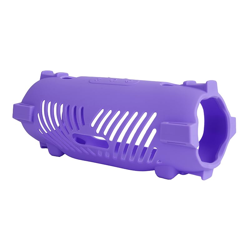 Silicone Case Cover for JBL Charge 6 Portable Bluetooth Speaker, Soft Protective Sleeve Travel Carrying Protective Cover Speaker Silicone Case with Shoulder Strap and Bike Strap (Purple) - color: Purple