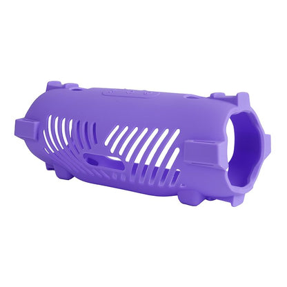 Silicone Case Cover for JBL Charge 6 Portable Bluetooth Speaker, Soft Protective Sleeve Travel Carrying Protective Cover Speaker Silicone Case with Shoulder Strap and Bike Strap (Purple) - color: Purple