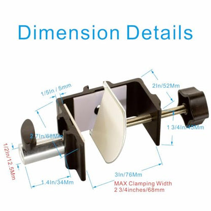 Replacement Heavy Duty C Clamp for 1/2” Base Magnifying Lamp,Desk Lamp,Swing Arm Lamp,Phone I pad Mount,Tablet Mic Holder,Table Mount Clamp for Microphone Stand Mic Boom Arm (G1 BLACK) - color: G1 Black