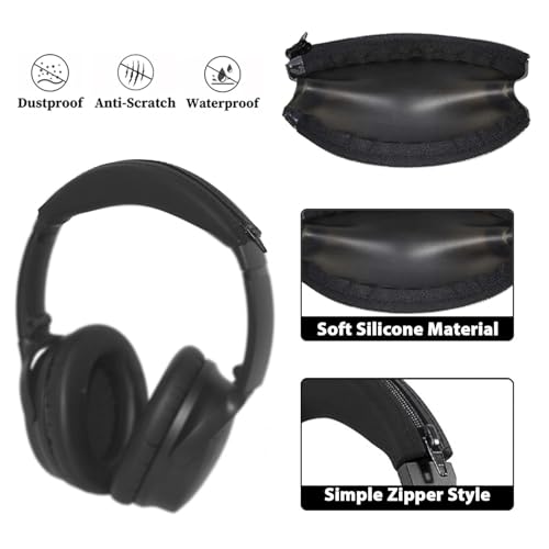 Adhiper Headband Cover for Bose QC45 QC35 QC25 QC15, NC700, AE2 - Black - color: Black