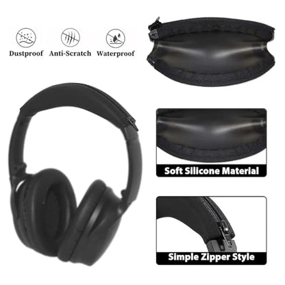 Adhiper Headband Cover for Bose QC45 QC35 QC25 QC15, NC700, AE2 - Black - color: Black