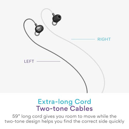 MEE audio SleepTones Wired Sleep Earbuds 3.5mm Plug for Side Sleepers with Lightweight Low-Profile Silicone Earpieces, Noise Reduction Sleeping Headphones with Built-in Mic, & Volume Controls - size: 1-Pack