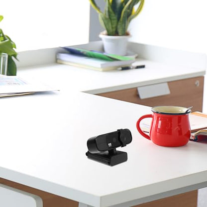 NUOBESTY USB Webcam User-Friendly Design for PC Plastic Video Conferencing Camera with Microphone 1080p Plug and Play for Remote Work and Online Education for Desktop Computer